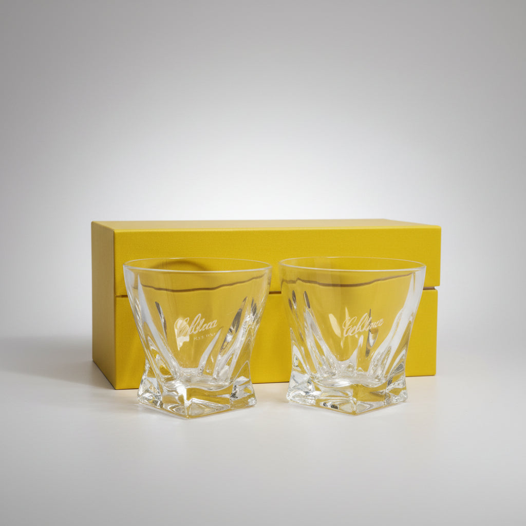 Al Capone, Al Capone Whiskey Glass, Rounded Edges with elegant brand decal, 2 glasses