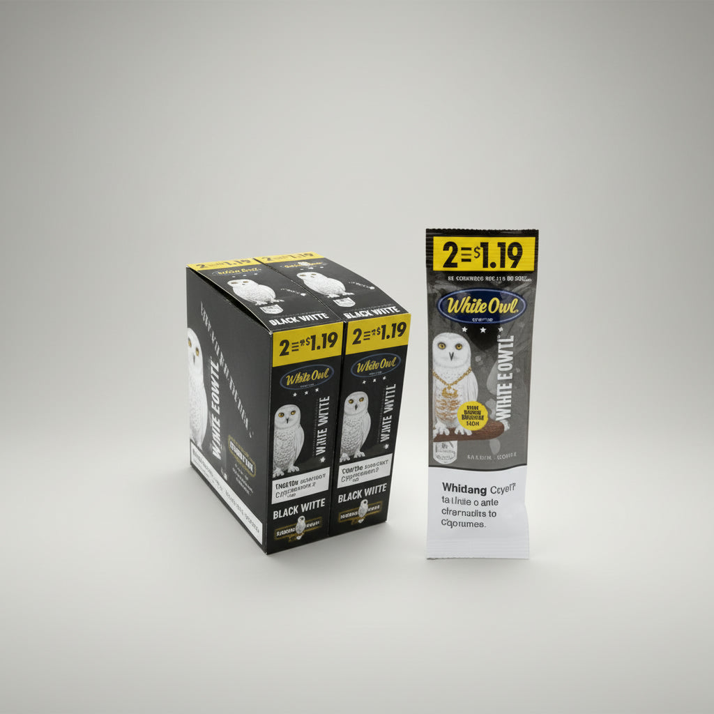 White Owl Cigarillos Black Sweets 2 For $1.19 Pre-Priced Upright