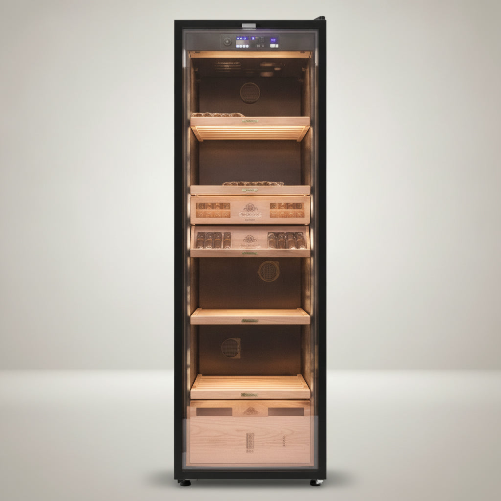 Electronic Humidor, 4 Spanish Cedar pull-out shelves