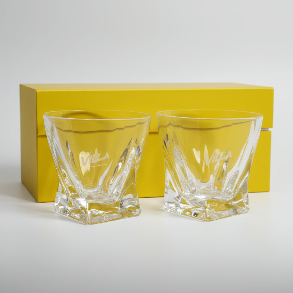 Al Capone, Al Capone Whiskey Glass, Rounded Edges with elegant brand decal, 2 glasses