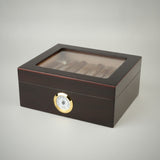 Capri Glasstop Humidor, Tempered Glass Top, Mahogany