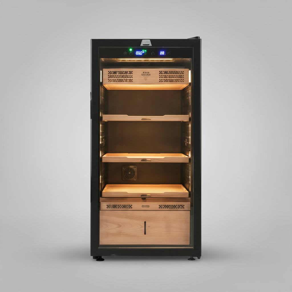 Electronic Humidor, 3 Spanish Cedar pull-out shelves