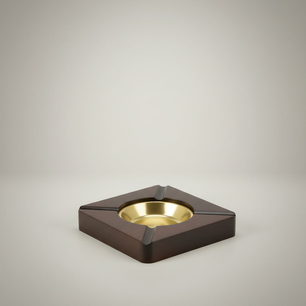 Four Cigar Ashtray, Burl Finish
