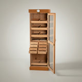 Tower Display Humidor, Oak, 4-shelf/8 drawers, 22 1/2 inch W x 16 1/2 D x 72 inch H, Holds up to 3,000 Cigars