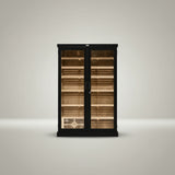 Humidor, Commercial Display 4000 Count Display Humidor with Lights and Hydra Turbo, 48 inches W, 16 inches D, 72 inches H, Black