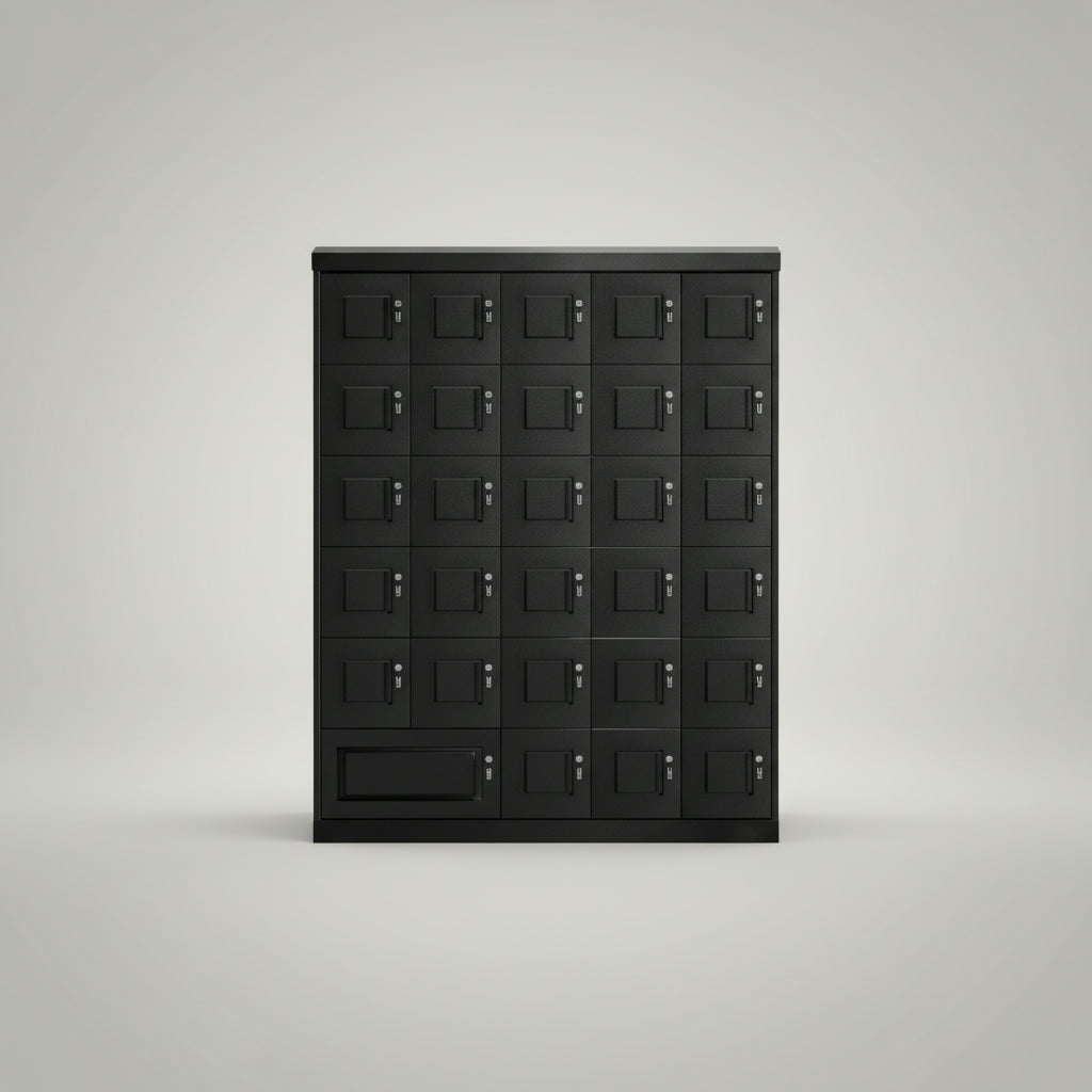 Humidor, Humidor Supreme Large Cigar Locker, 62.5 Inches Width, x 18 Inches Depth, x 79.4 Inches Height, Black, 8500 Cigars