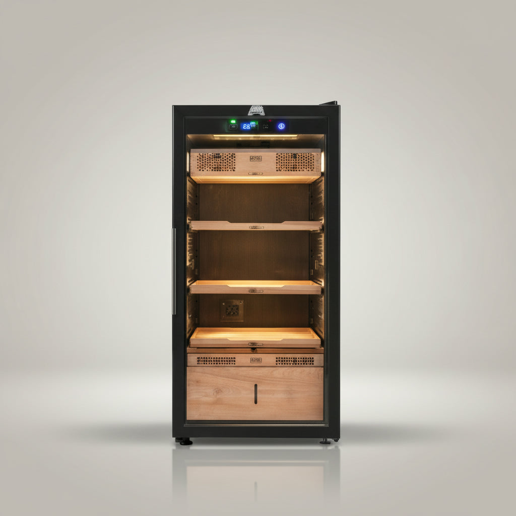 Electronic Humidor, 3 Spanish Cedar pull-out shelves