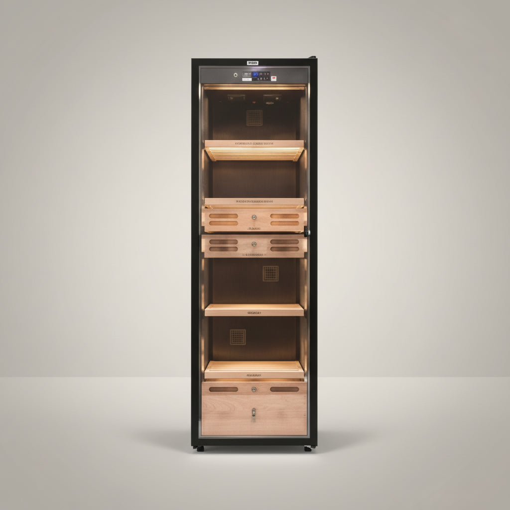 Electronic Humidor, 4 Spanish Cedar pull-out shelves