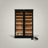 Humidor, Commercial Display 4000 Count Display Humidor with Lights and Hydra Turbo, 48 inches W, 16 inches D, 72 inches H, Black