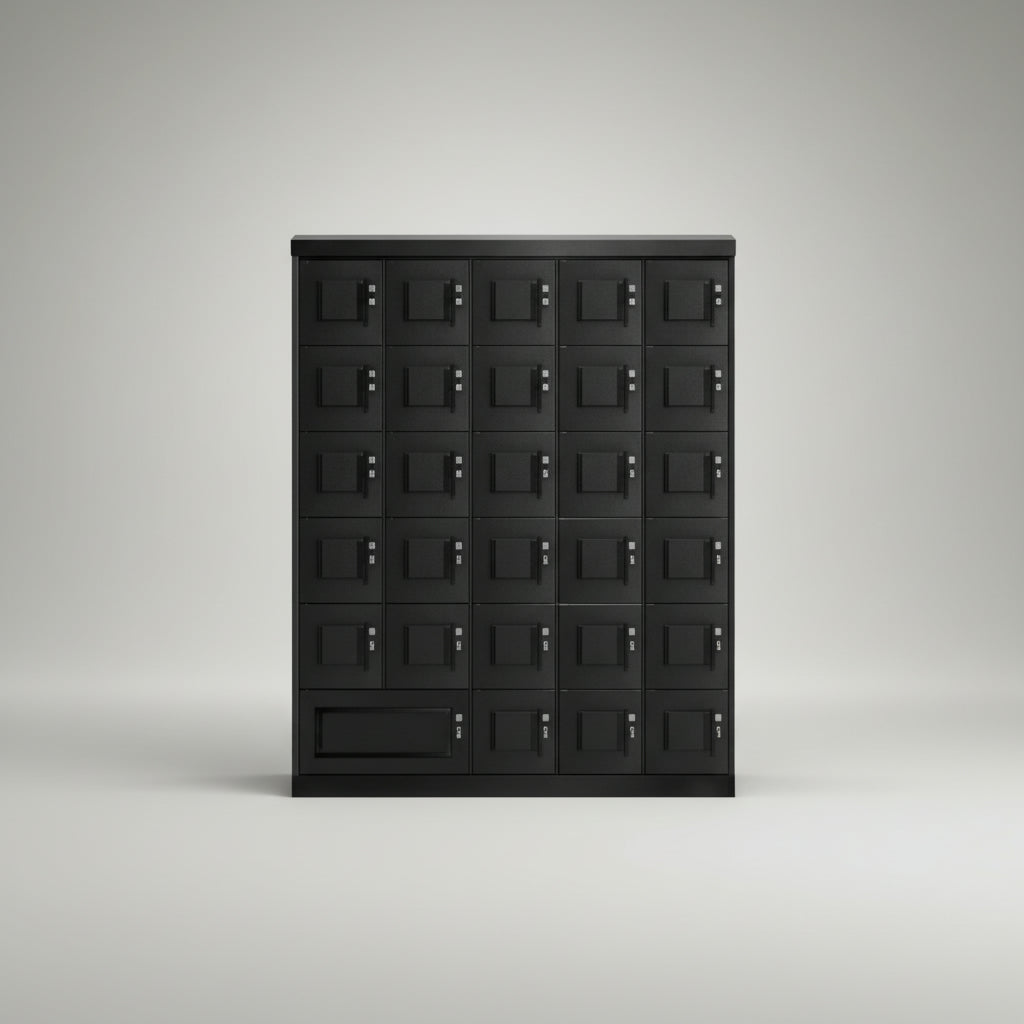 Humidor, Humidor Supreme Large Cigar Locker, 62.5 Inches Width, x 18 Inches Depth, x 79.4 Inches Height, Black, 8500 Cigars
