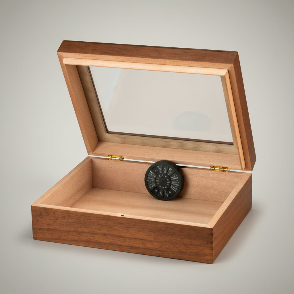 Humidor, Light Walnut, Holds 20 cigars