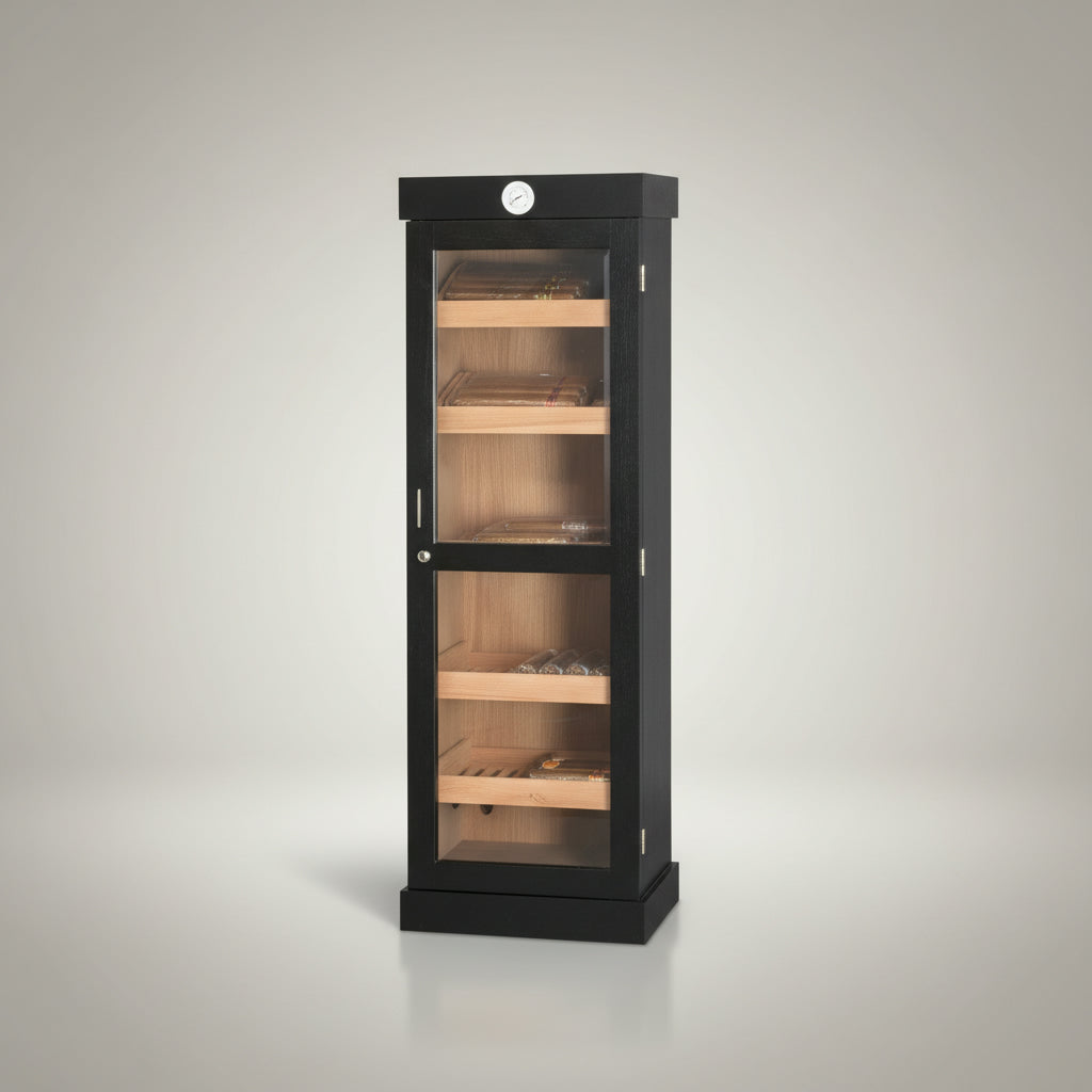 Tower Display Humidor, Black, 5-shelf, Holds up to 3,000 Cigars
