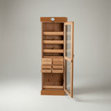 Tower Display Humidor, Oak, 4-shelf/8 drawers, 22 1/2 inch W x 16 1/2 D x 72 inch H, Holds up to 3,000 Cigars