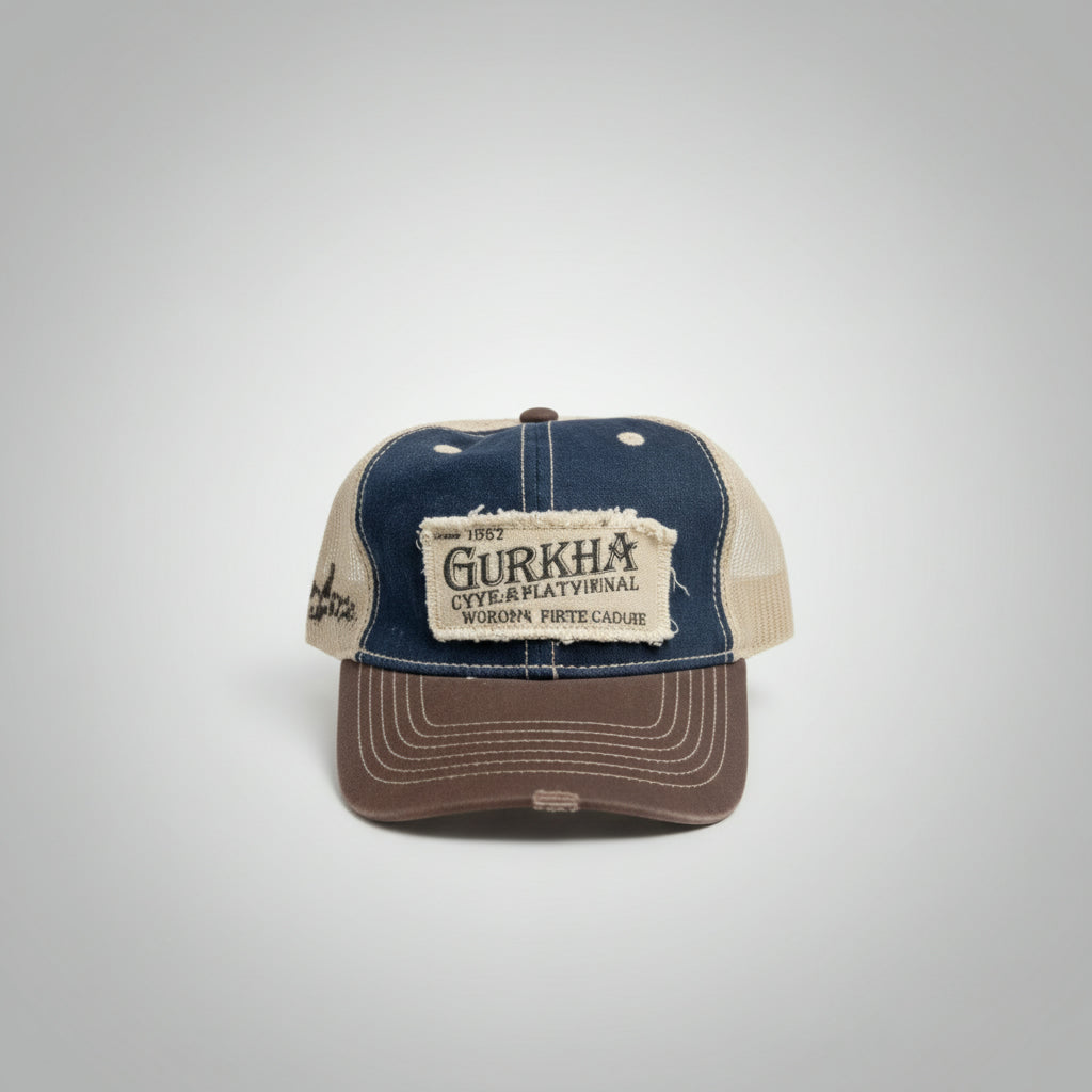 Gurkha, Baseball Cap, Blue and Brown
