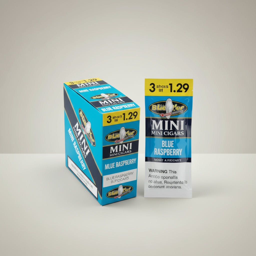White Owl Mini Cigarillos 3 For $1.29 Upright Blue Raspberry